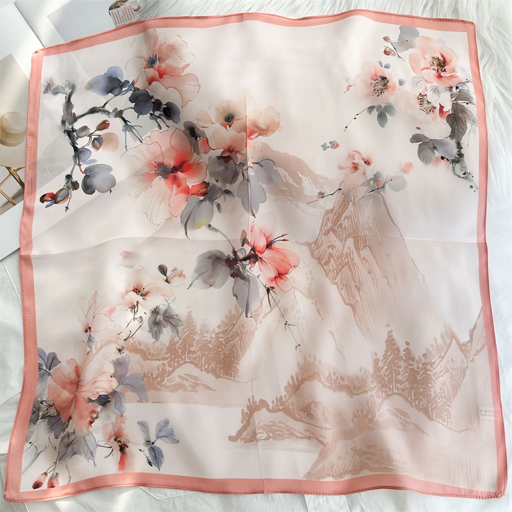 MaraSilk Pure Mulberry Silk Scarf - Square Crepe Satin MS833