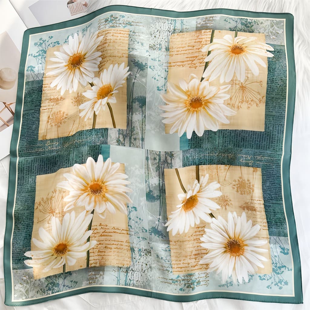 MaraSilk Pure Mulberry Silk Scarf - Square Crepe Satin MS833