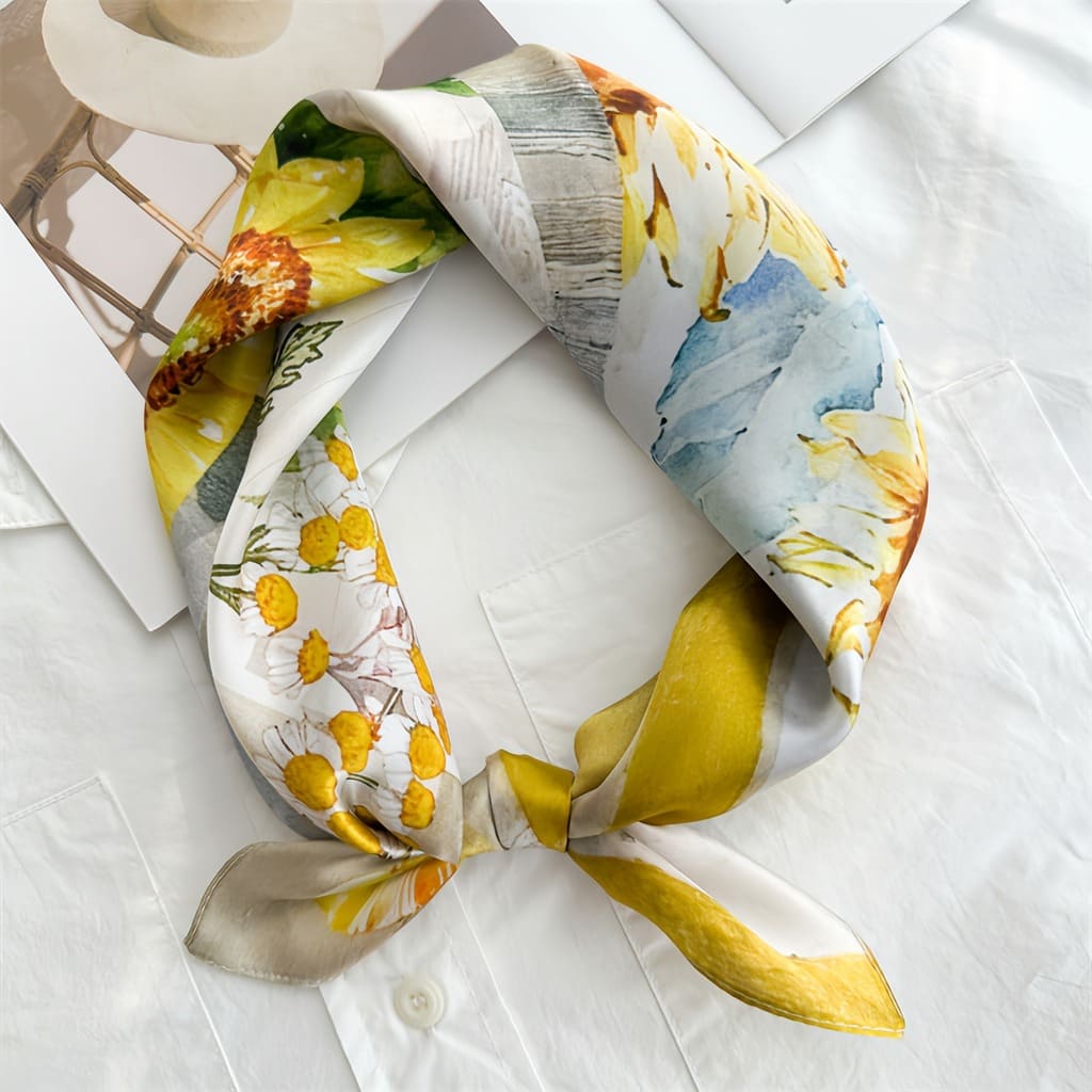 MaraSilk Pure Mulberry Silk Scarf - Square Crepe Satin MS833 20" x 20" MS83303