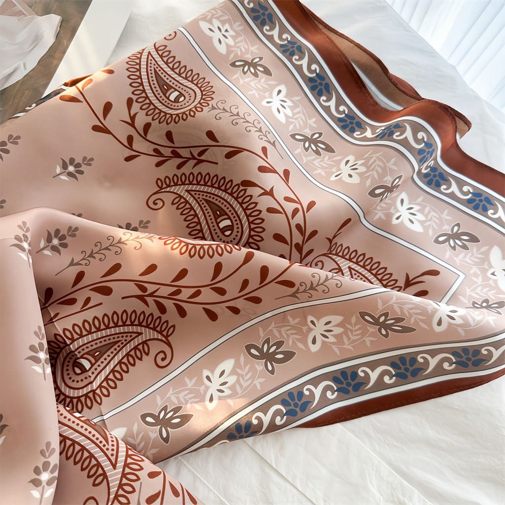 MaraSilk Pure Mulberry Silk Scarf - Square Crepe Satin MS838