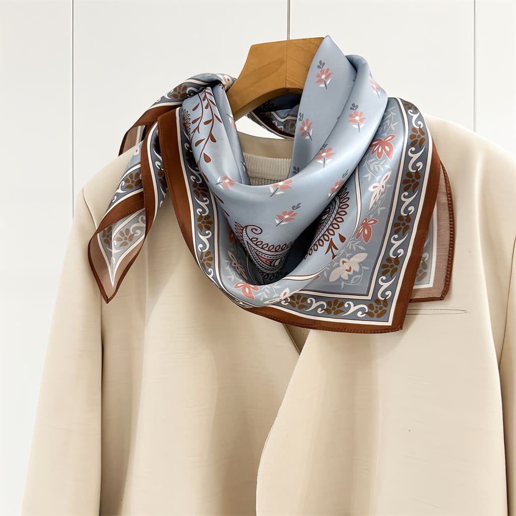 MaraSilk Pure Mulberry Silk Scarf - Square Crepe Satin MS838