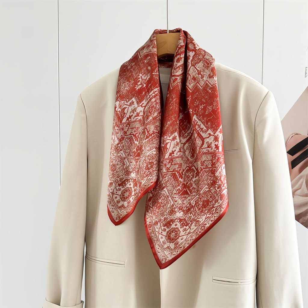 MaraSilk Pure Mulberry Silk Scarf - Square Crepe Satin MS845