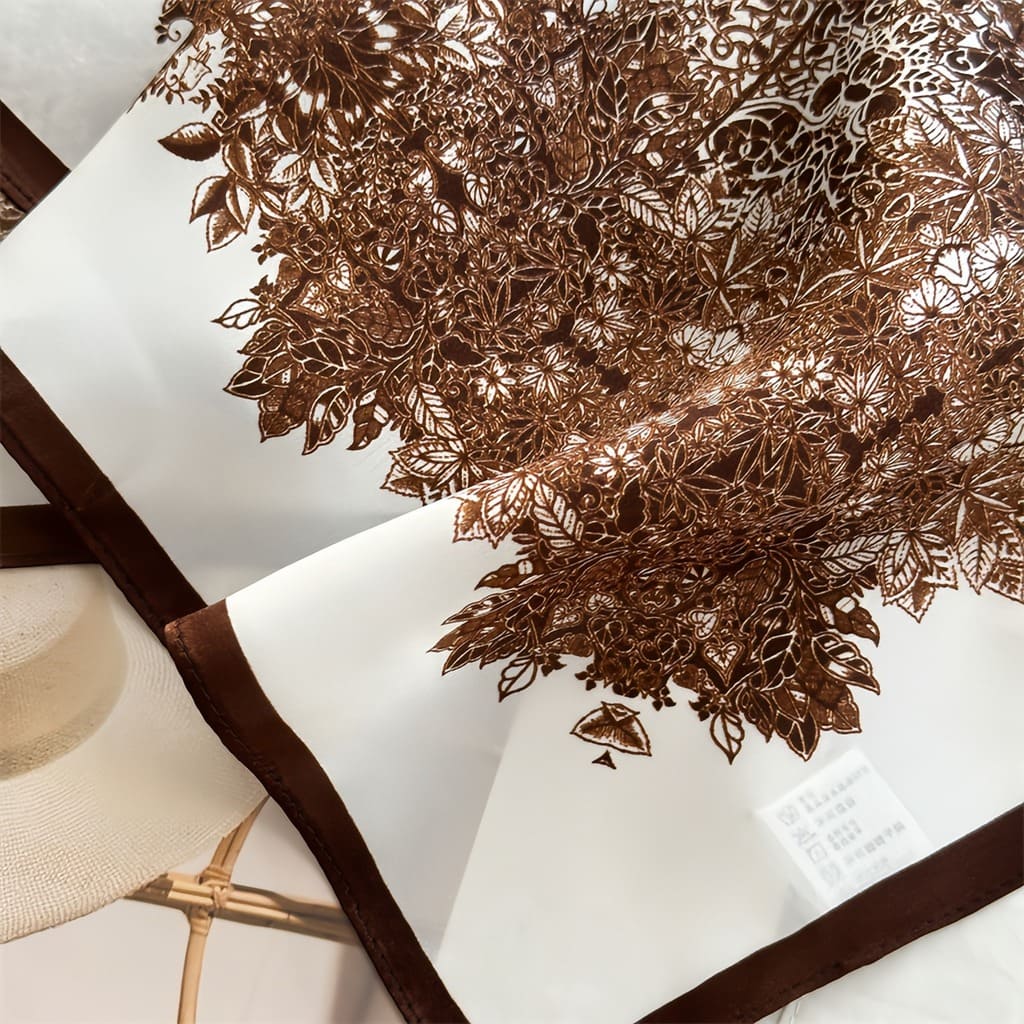 MaraSilk Pure Mulberry Silk Scarf - Square Crepe Satin MS845