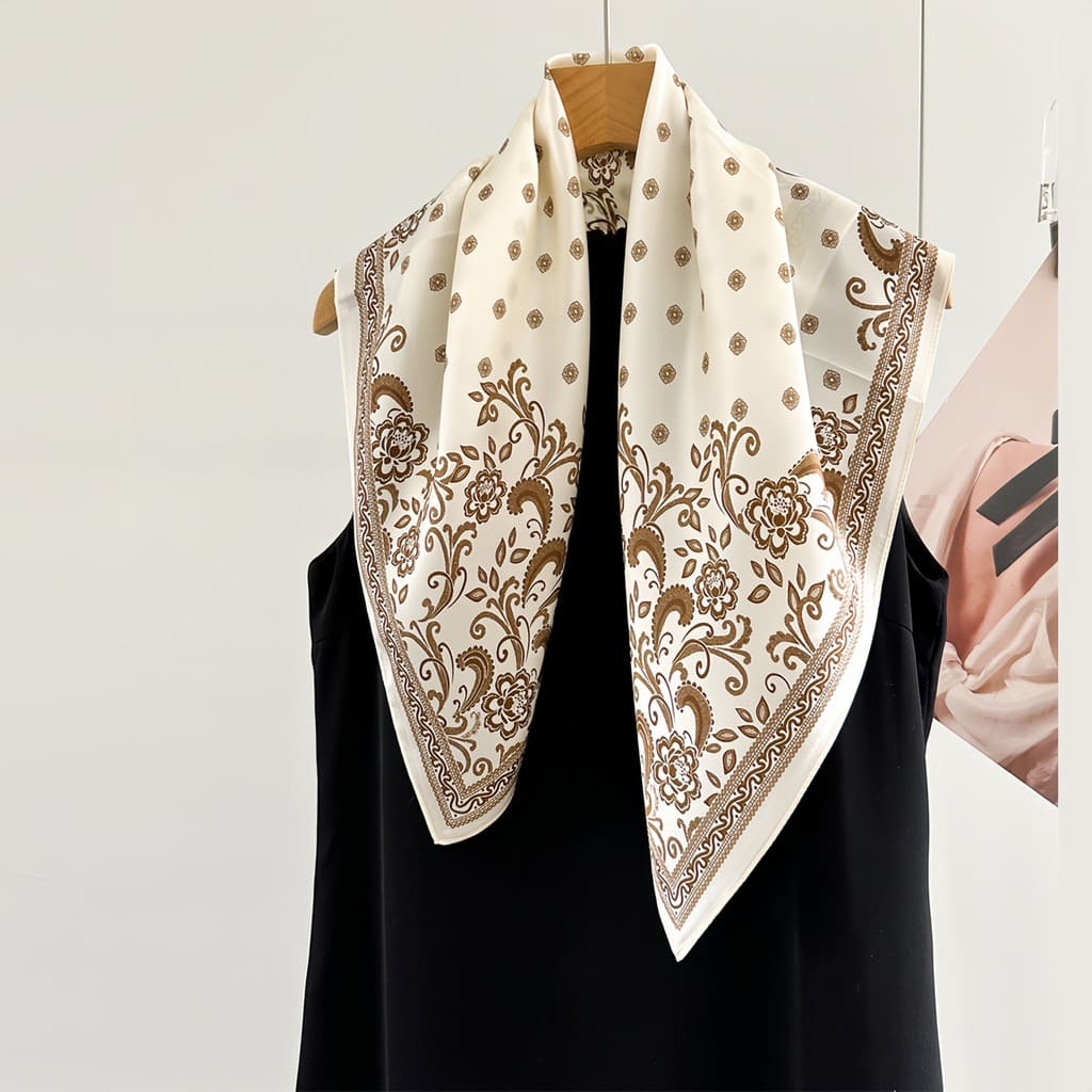 MaraSilk Pure Mulberry Silk Scarf - Square Crepe Satin MS845