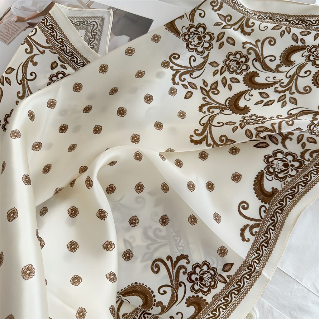 MaraSilk Pure Mulberry Silk Scarf - Square Crepe Satin MS845