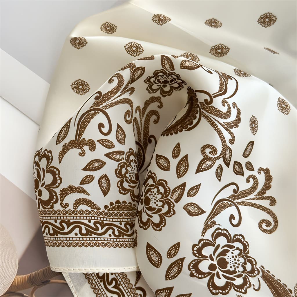 MaraSilk Pure Mulberry Silk Scarf - Square Crepe Satin MS845