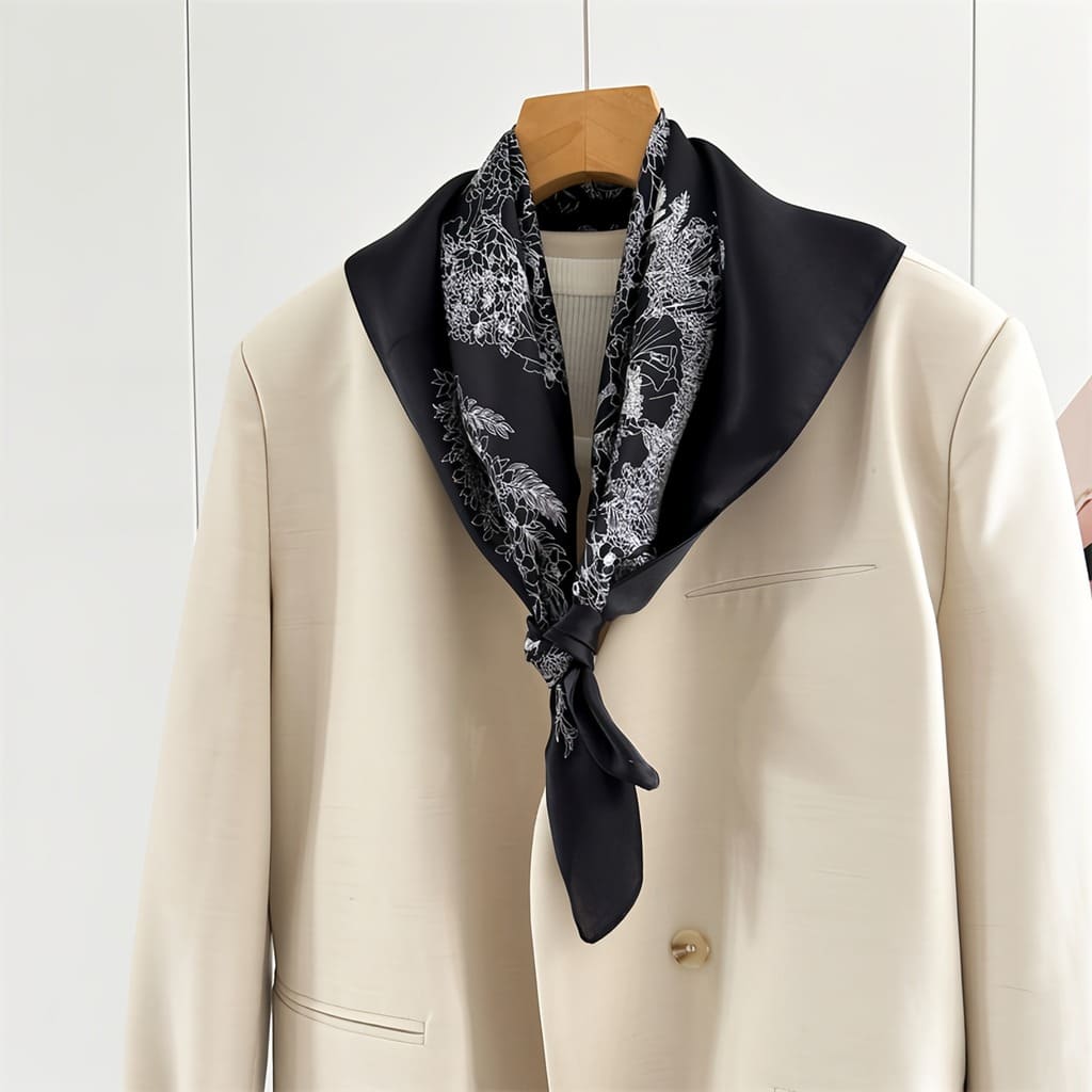 MaraSilk Pure Mulberry Silk Scarf - Square Crepe Satin MS845