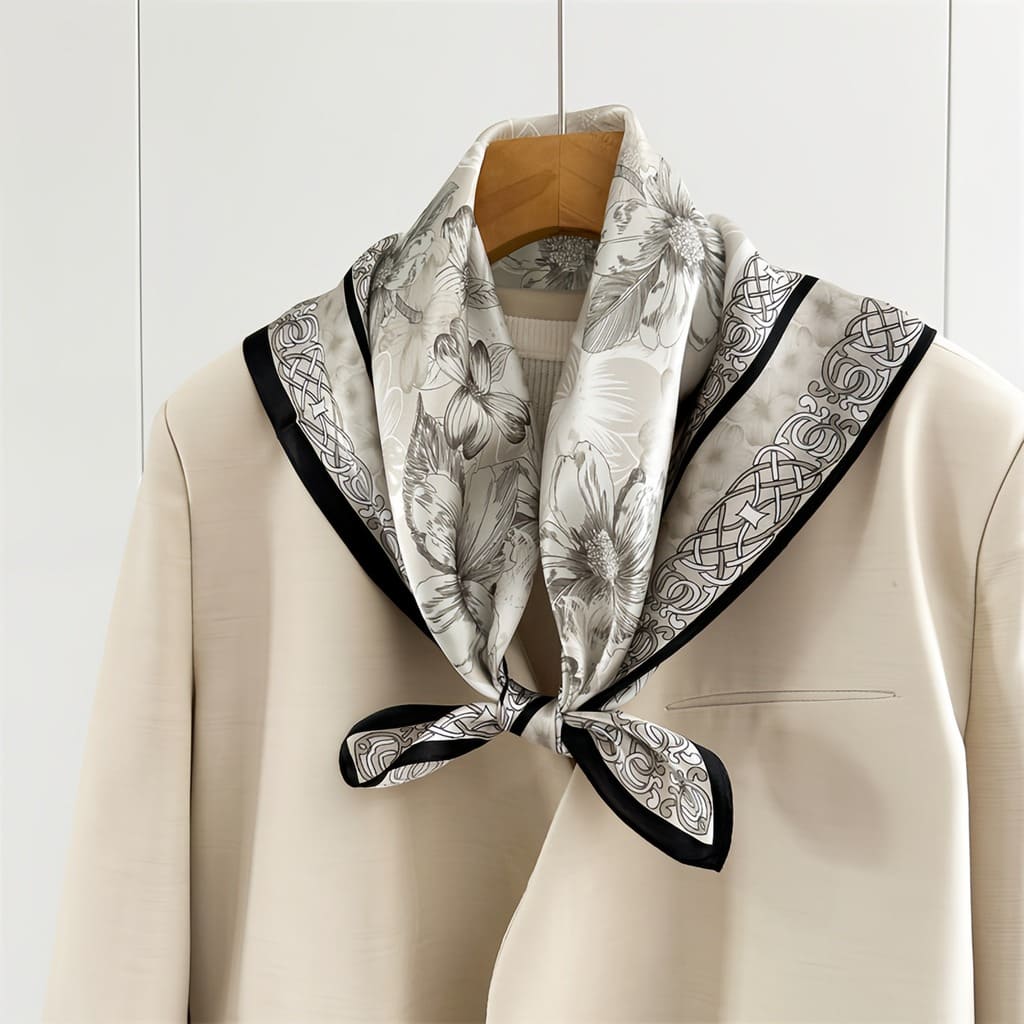 MaraSilk Pure Mulberry Silk Scarf - Square Crepe Satin MS845