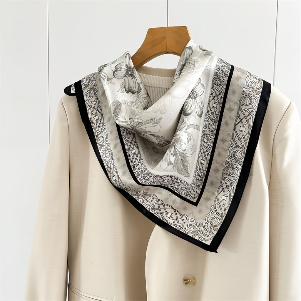 MaraSilk Pure Mulberry Silk Scarf - Square Crepe Satin MS845