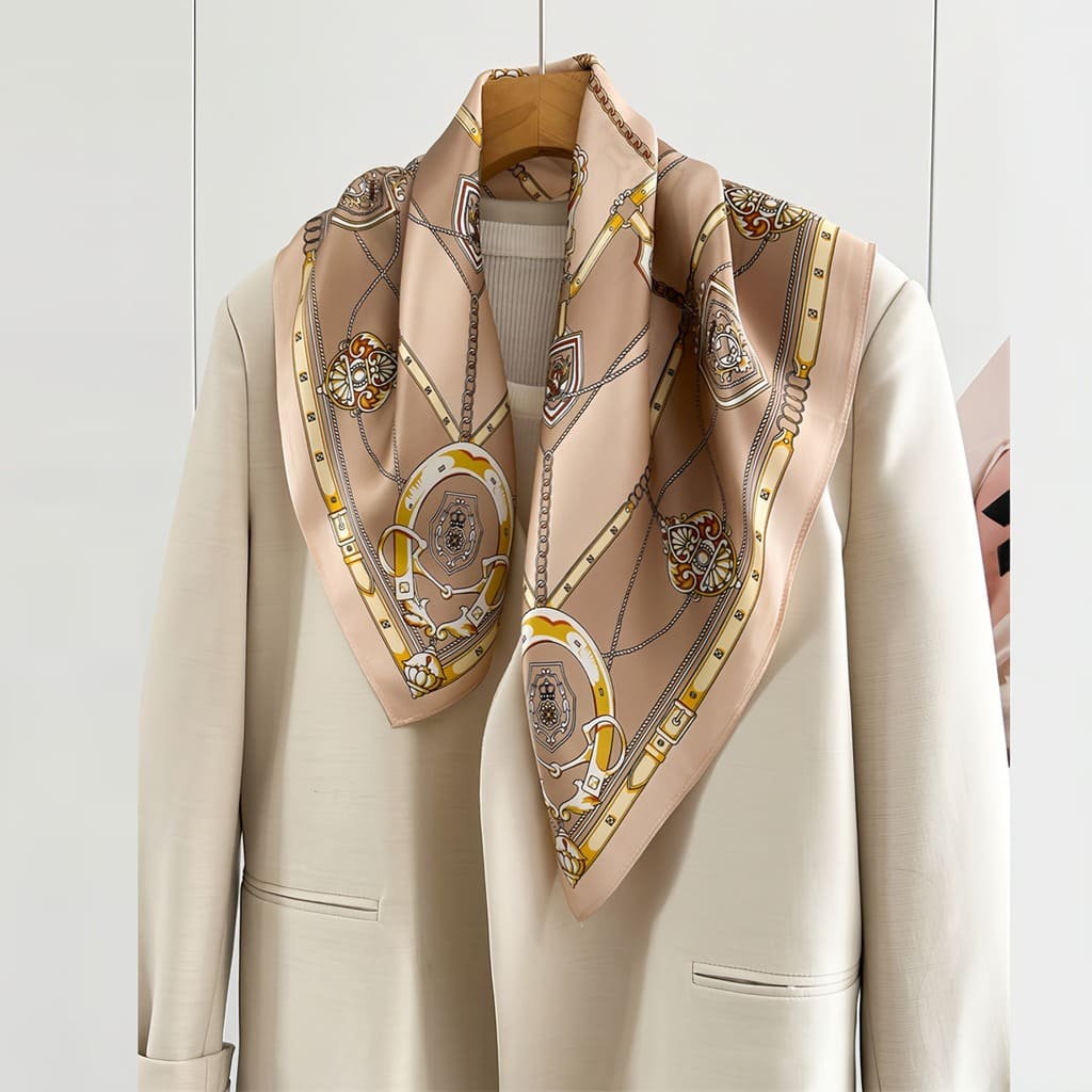 MaraSilk Pure Mulberry Silk Scarf - Square Crepe Satin MS845