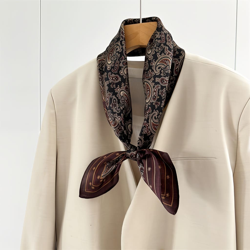 MaraSilk Pure Mulberry Silk Scarf - Square Crepe Satin MS845