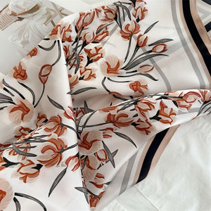 MaraSilk Pure Mulberry Silk Scarf - Square Crepe Satin MS845