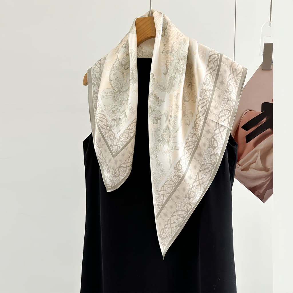 MaraSilk Pure Mulberry Silk Scarf - Square Crepe Satin MS845