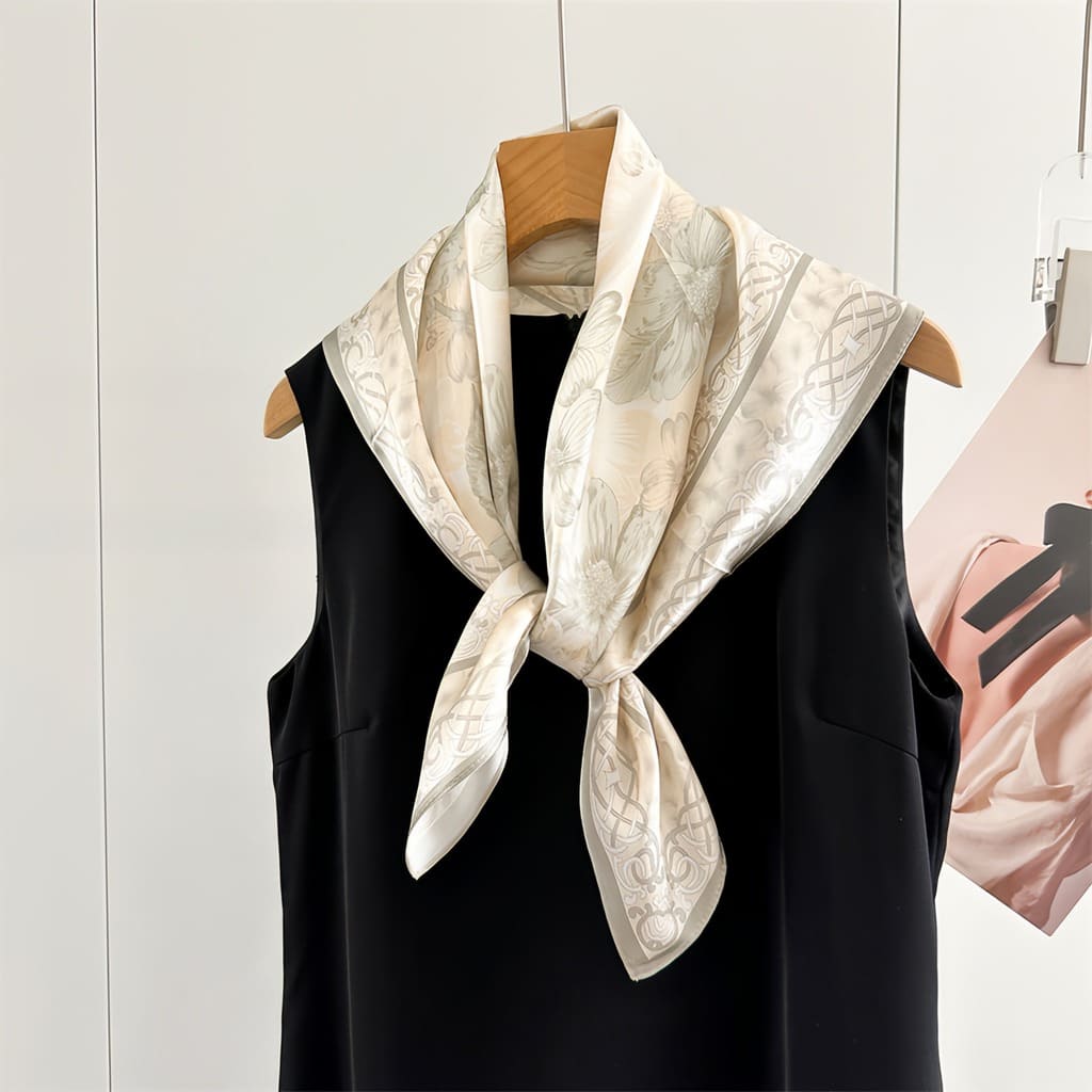 MaraSilk Pure Mulberry Silk Scarf - Square Crepe Satin MS845