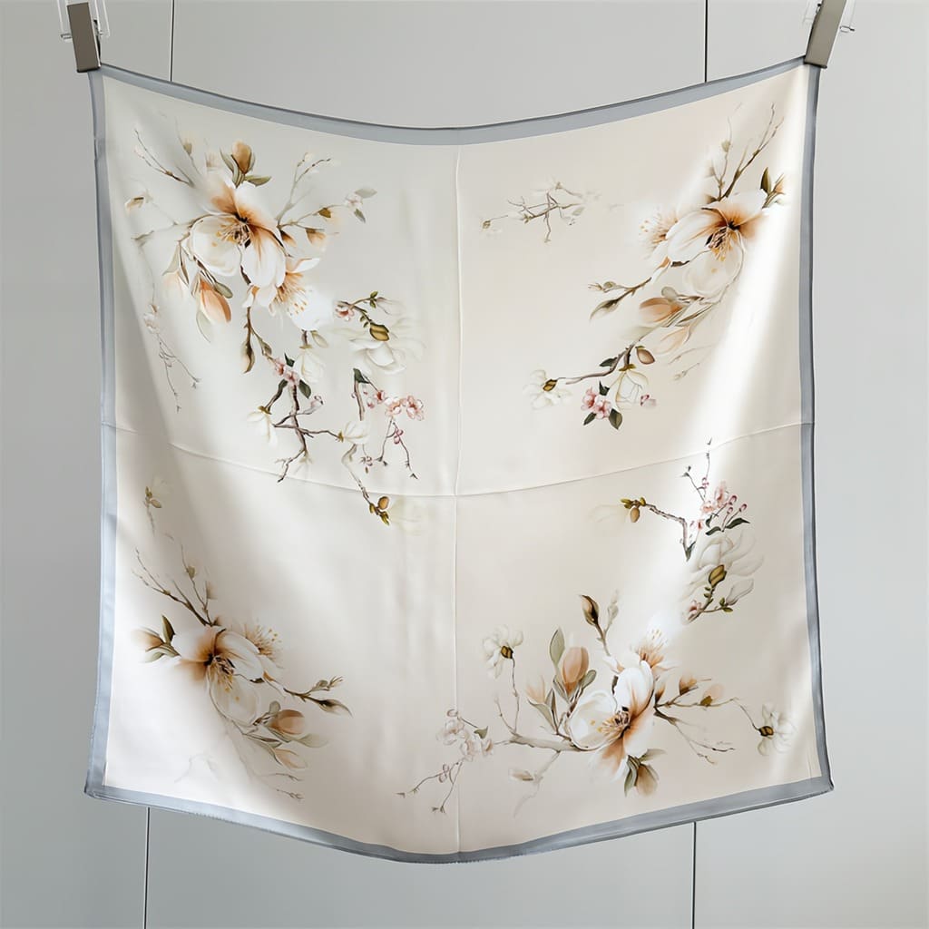 MaraSilk Pure Mulberry Silk Scarf - Square Crepe Satin MS845