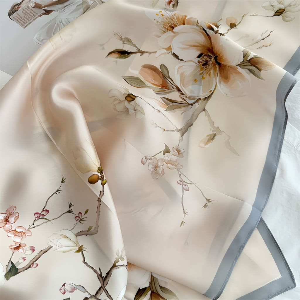 MaraSilk Pure Mulberry Silk Scarf - Square Crepe Satin MS845