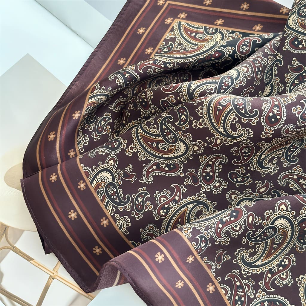 MaraSilk Pure Mulberry Silk Scarf - Square Crepe Satin MS845