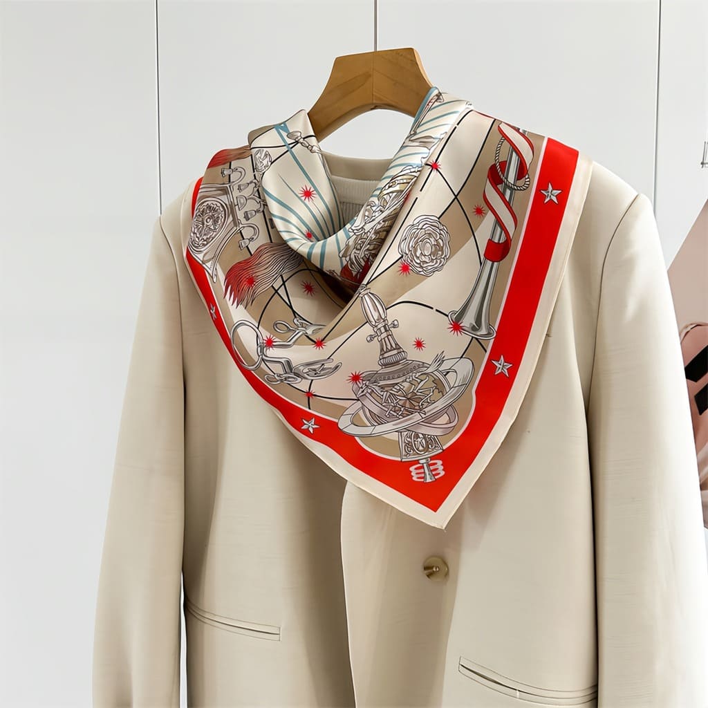 MaraSilk Pure Mulberry Silk Scarf - Square Crepe Satin MS845