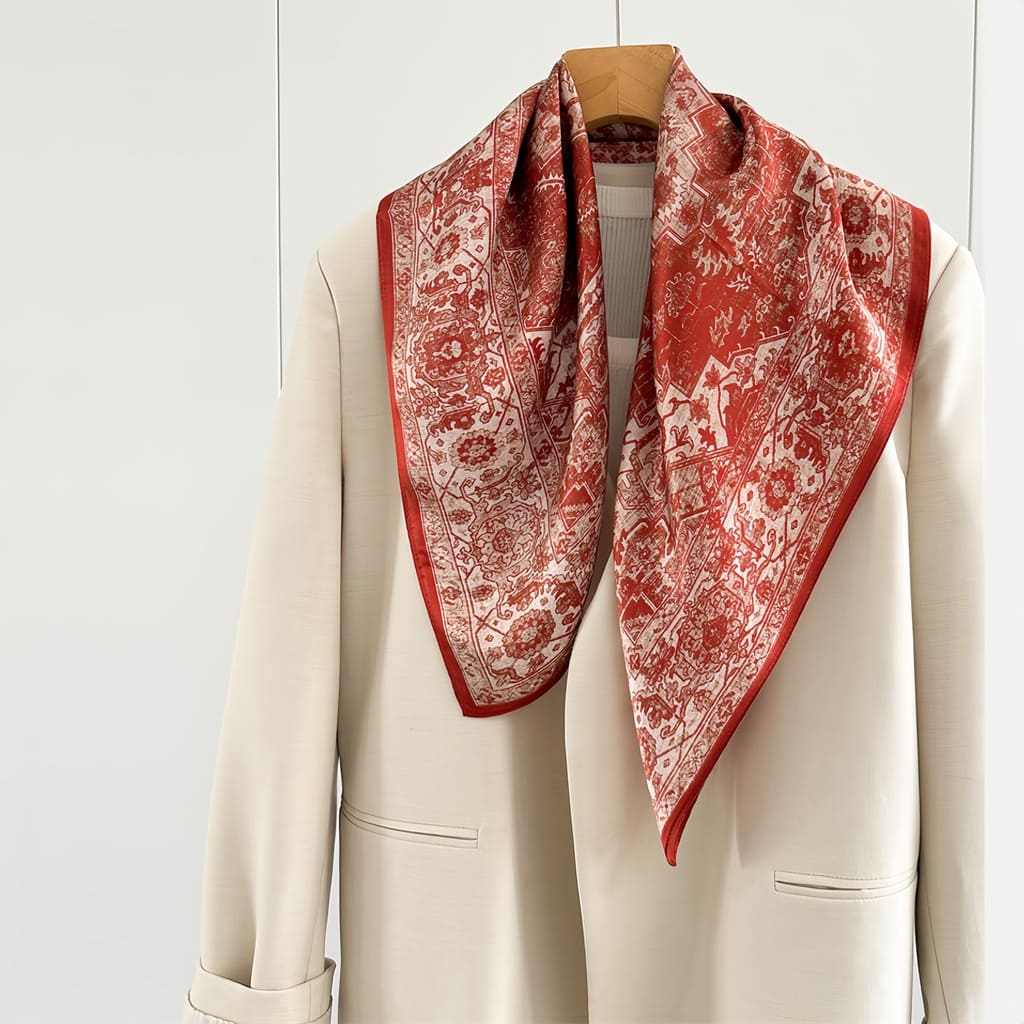 MaraSilk Pure Mulberry Silk Scarf - Square Crepe Satin MS845