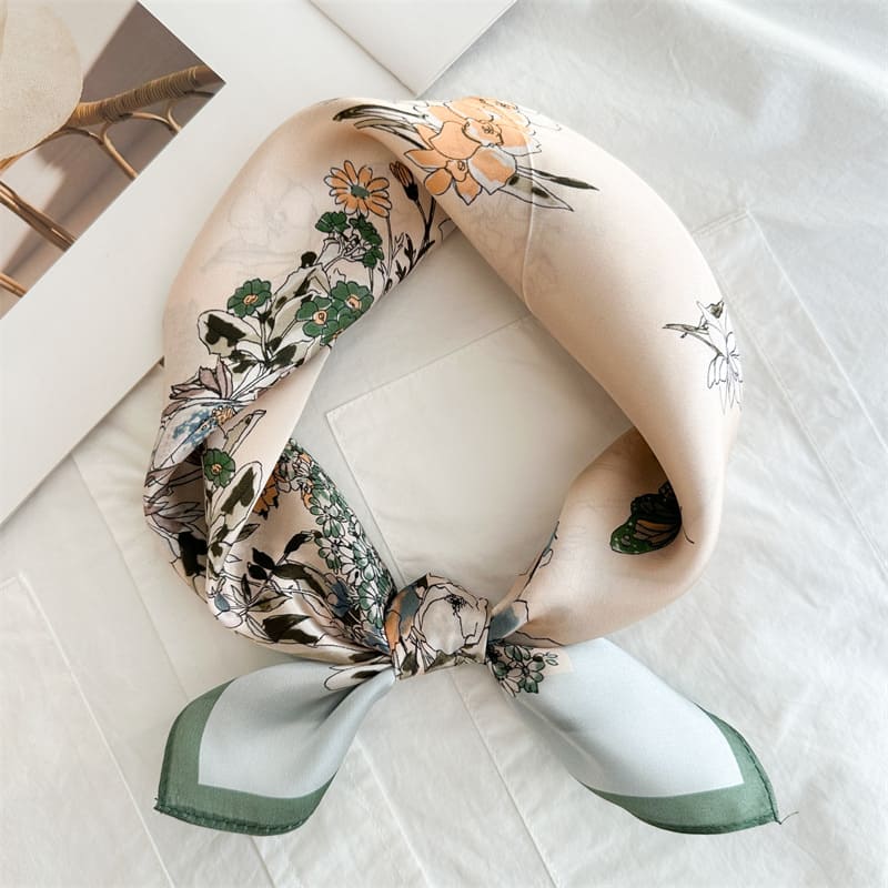 MaraSilk Pure Mulberry Silk Scarf - Square Crepe Satin MS850 20" x 20" MS85001