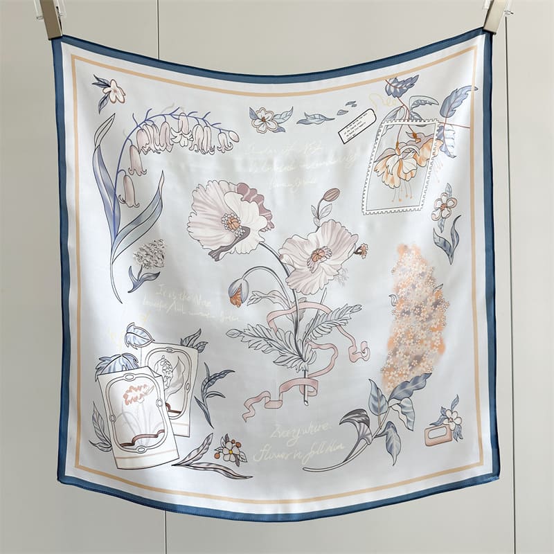 MaraSilk Pure Mulberry Silk Scarf - Square Crepe Satin MS852 25" x 25" MS85201