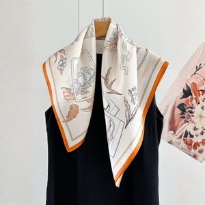 MaraSilk Pure Mulberry Silk Scarf - Square Crepe Satin MS852