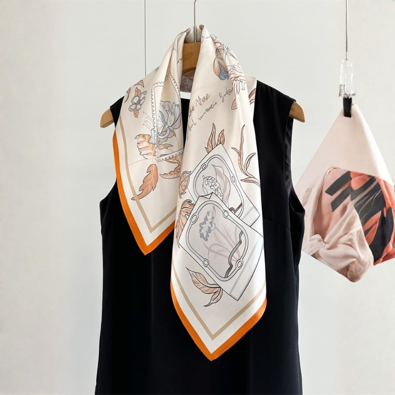 MaraSilk Pure Mulberry Silk Scarf - Square Crepe Satin MS852