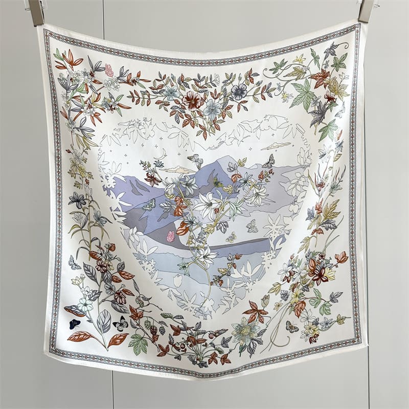 MaraSilk Pure Mulberry Silk Scarf - Square Crepe Satin MS852 25" x 25" MS85203