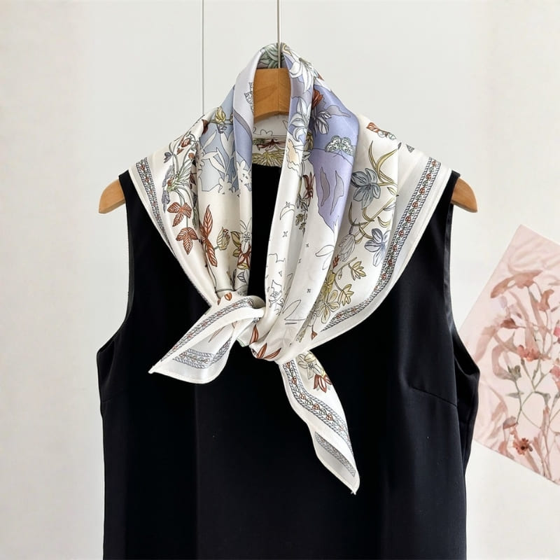 MaraSilk Pure Mulberry Silk Scarf - Square Crepe Satin MS852