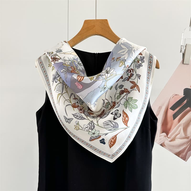 MaraSilk Pure Mulberry Silk Scarf - Square Crepe Satin MS852
