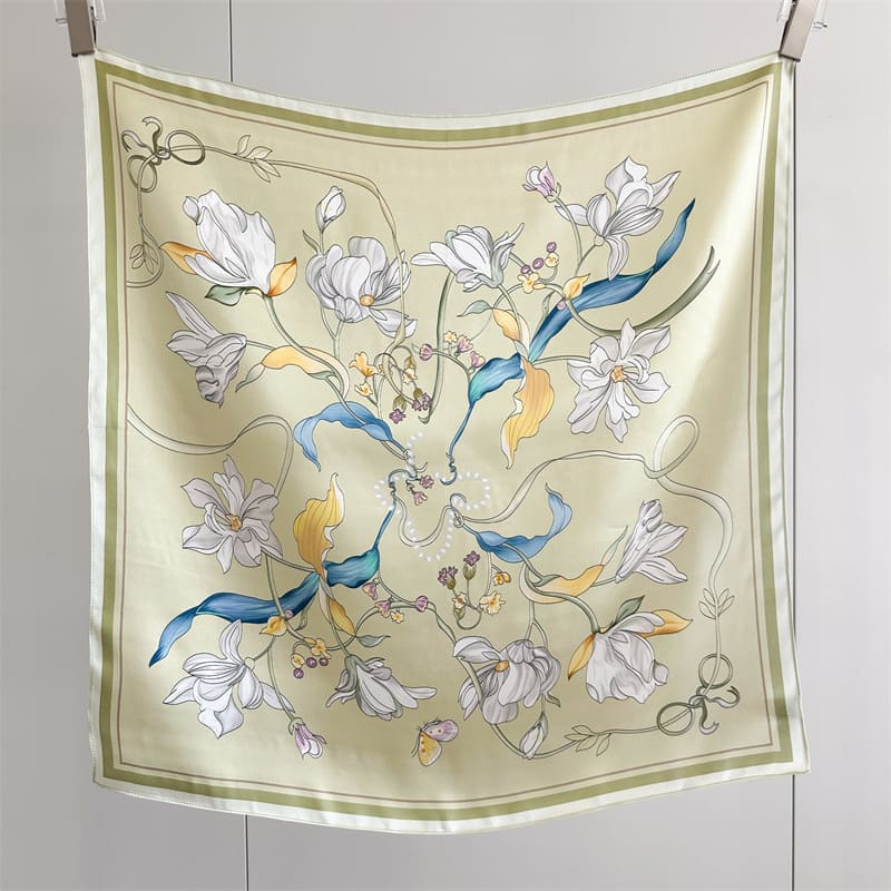 MaraSilk Pure Mulberry Silk Scarf - Square Crepe Satin MS852 25" x 25" MS85204