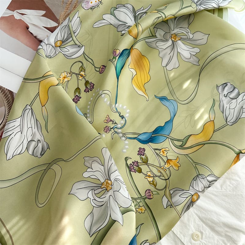 MaraSilk Pure Mulberry Silk Scarf - Square Crepe Satin MS852