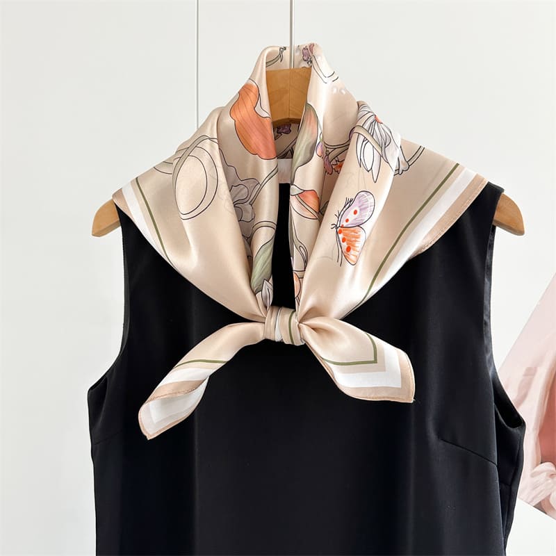 MaraSilk Pure Mulberry Silk Scarf - Square Crepe Satin MS852