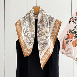 MaraSilk Pure Mulberry Silk Scarf - Square Crepe Satin MS852