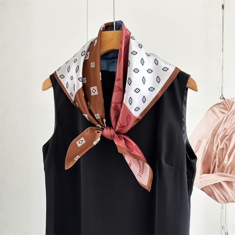 MaraSilk Pure Mulberry Silk Scarf - Square Crepe Satin MS852