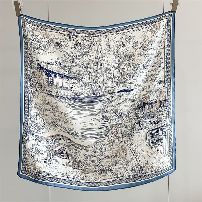 MaraSilk Pure Mulberry Silk Scarf - Square Crepe Satin MS852 25" x 25" MS85209