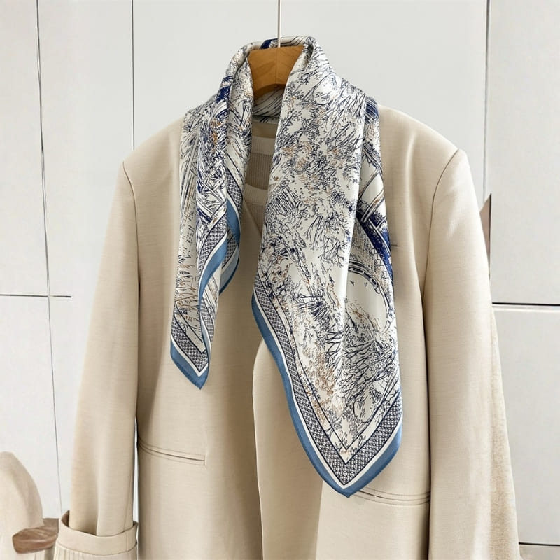 MaraSilk Pure Mulberry Silk Scarf - Square Crepe Satin MS852