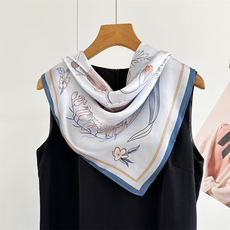MaraSilk Pure Mulberry Silk Scarf - Square Crepe Satin MS852