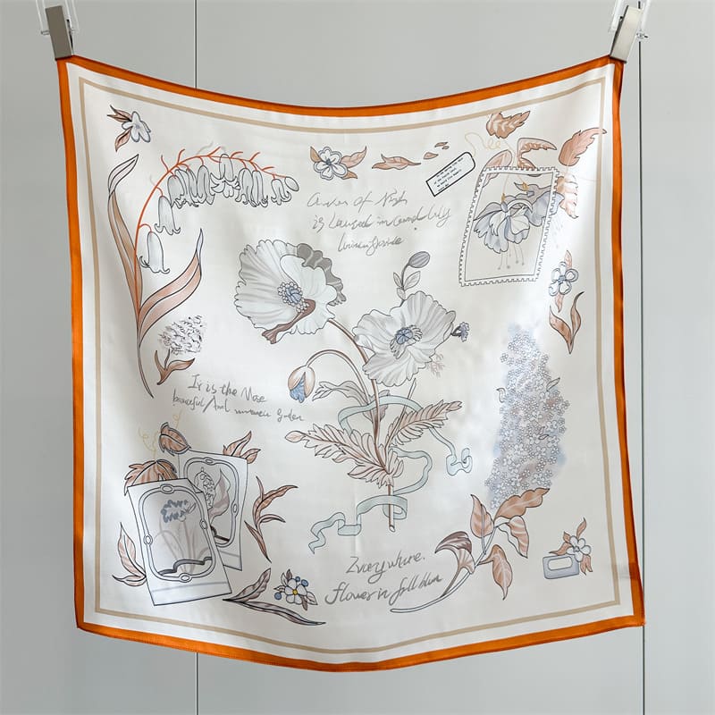 MaraSilk Pure Mulberry Silk Scarf - Square Crepe Satin MS852 25" x 25" MS85202