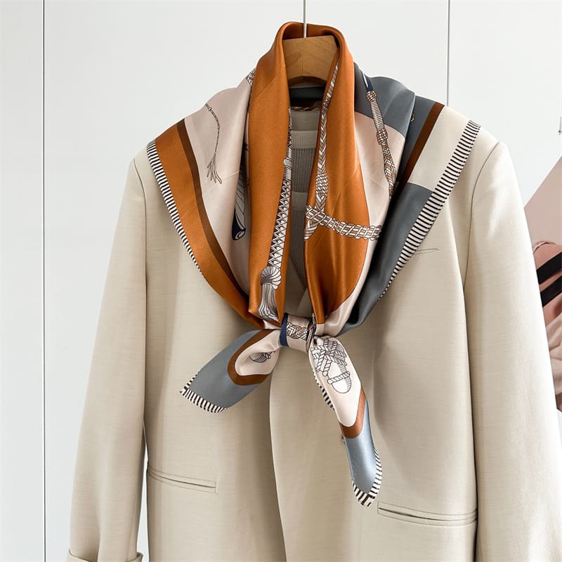 MaraSilk Pure Mulberry Silk Scarf - Square Crepe Satin MS855