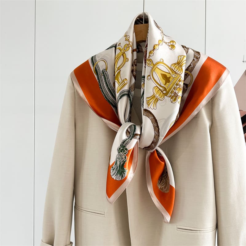 MaraSilk Pure Mulberry Silk Scarf - Square Crepe Satin MS856