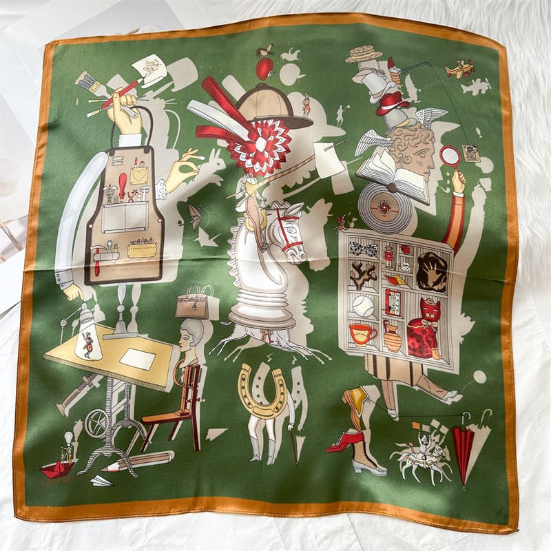 MaraSilk Pure Mulberry Silk Scarf - Square Crepe Satin MS857