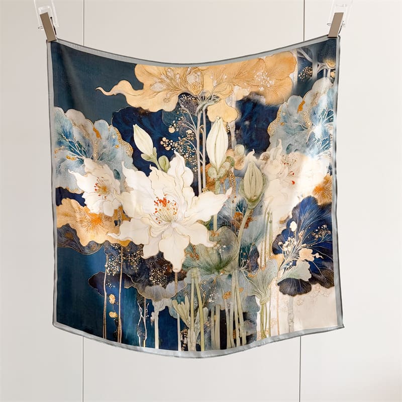 MaraSilk Pure Mulberry Silk Scarf - Square Crepe Satin MS879 25" x 25" MS87901