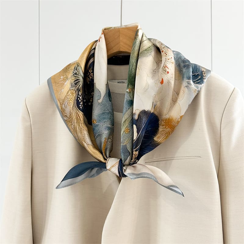 MaraSilk Pure Mulberry Silk Scarf - Square Crepe Satin MS879