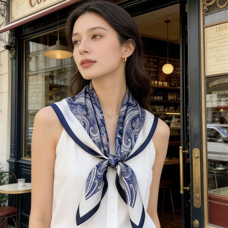 MaraSilk Pure Mulberry Silk Scarf - Square Crepe Satin MS881