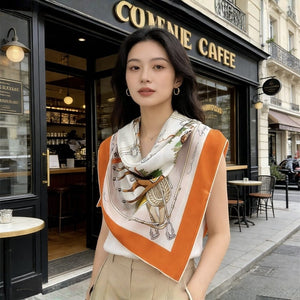 MaraSilk Pure Mulberry Silk Scarf - Square Crepe Satin MS889
