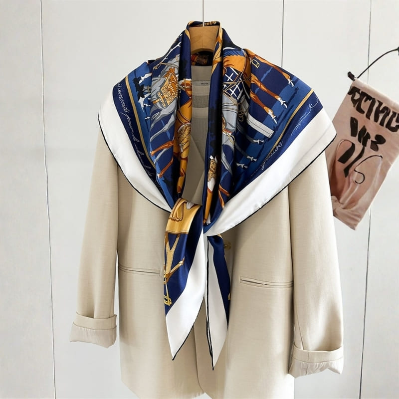 MaraSilk Pure Mulberry Silk Scarf - Square Crepe Satin MS889