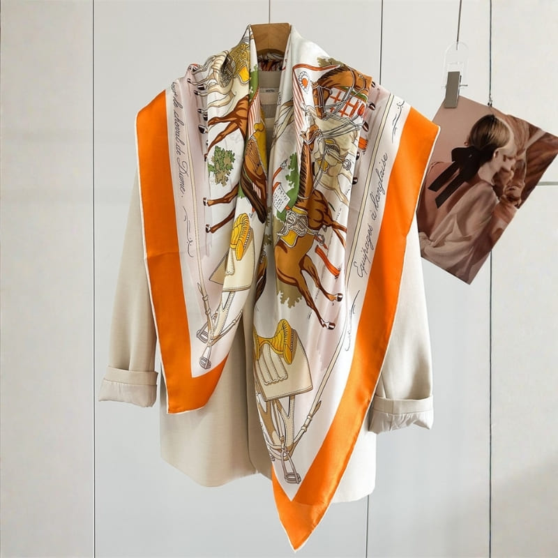 MaraSilk Pure Mulberry Silk Scarf - Square Crepe Satin MS889