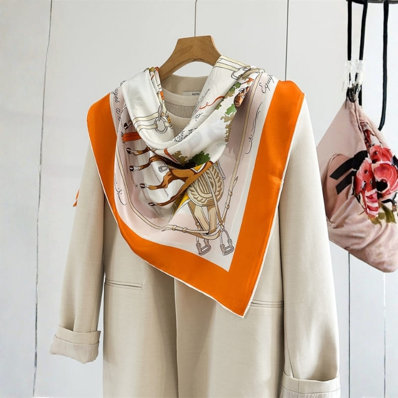 MaraSilk Pure Mulberry Silk Scarf - Square Crepe Satin MS889
