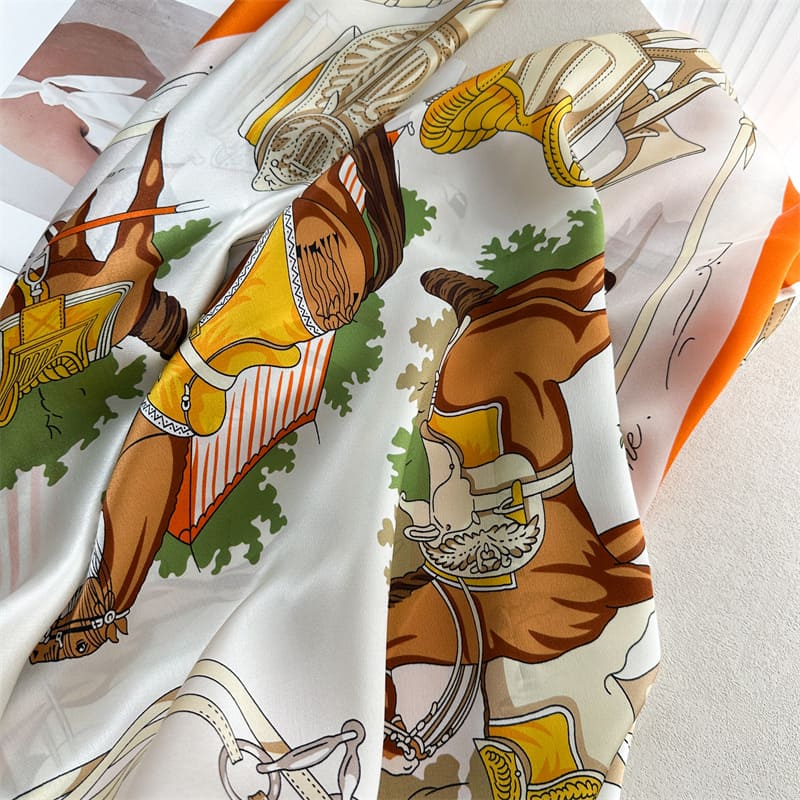 MaraSilk Pure Mulberry Silk Scarf - Square Crepe Satin MS889